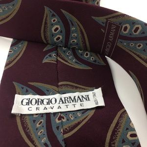 Giorgio Armani Cravatte Red Pattern Mens Tie
